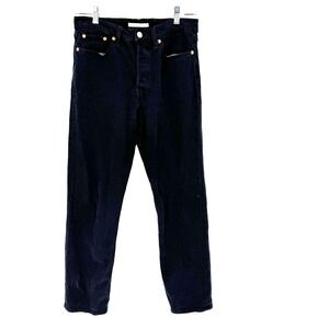 Levi's Wedgie Button Fly Straight Leg Jeans Women's 28 Black High Rise Stretch